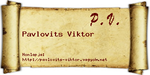 Pavlovits Viktor névjegykártya